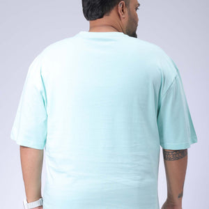 Men's Plus Size Green Relaxed Fit Printed T-Shirt