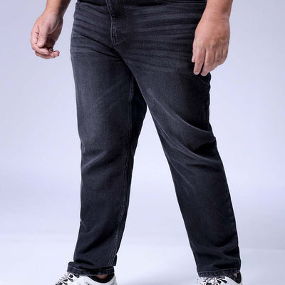Men's Plus Size Black Slim Fit Solid Stretchable Jeans