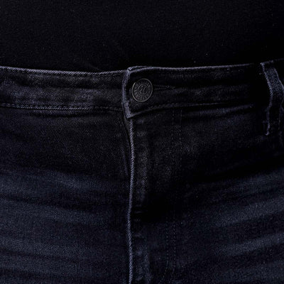 Men's Plus Size Black Slim Fit Solid Stretchable Jeans