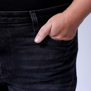 Men's Plus Size Black Slim Fit Solid Stretchable Jeans
