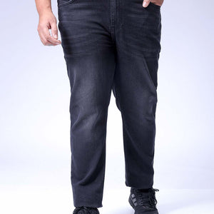 Men's Plus Size Grey Slim Fit Solid Stretchable Jeans