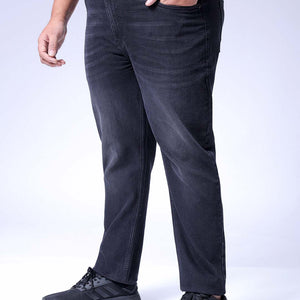 Men's Plus Size Grey Slim Fit Solid Stretchable Jeans