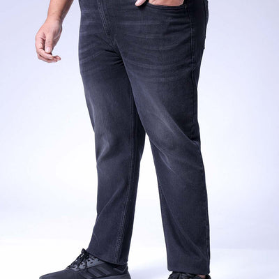 Men's Plus Size Grey Slim Fit Solid Stretchable Jeans