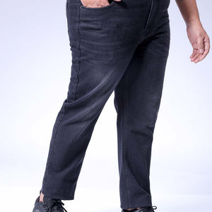 Men's Plus Size Grey Slim Fit Solid Stretchable Jeans