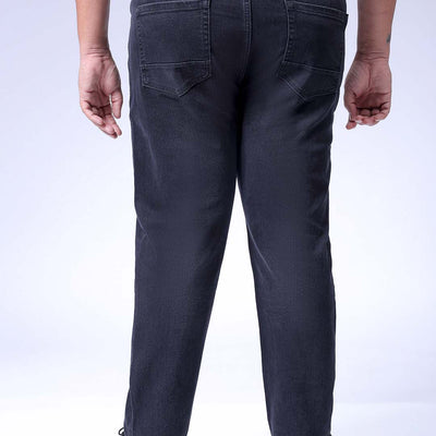 Men's Plus Size Grey Slim Fit Solid Stretchable Jeans
