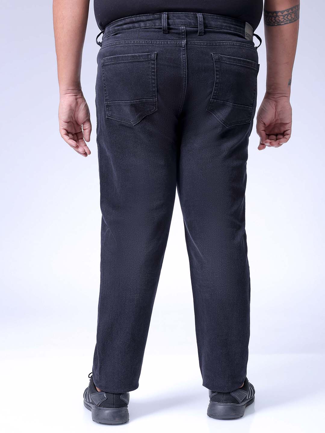 Men's Plus Size Grey Slim Fit Solid Stretchable Jeans