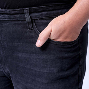 Men's Plus Size Grey Slim Fit Solid Stretchable Jeans