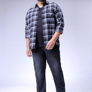 Men's Plus Size Grey Slim Fit Solid Stretchable Jeans