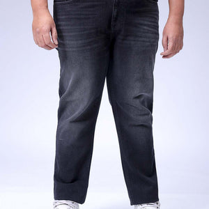 Men's Plus Size Black Slim Fit Solid Stretchable Jeans