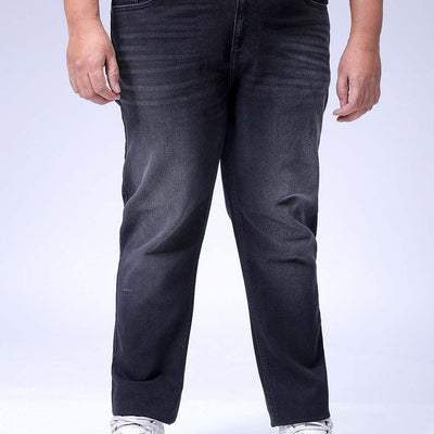 Men's Plus Size Black Slim Fit Solid Stretchable Jeans