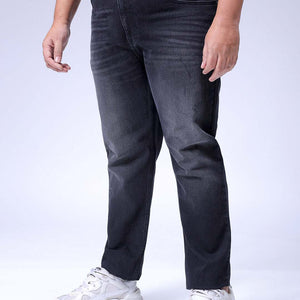 Men's Plus Size Black Slim Fit Solid Stretchable Jeans