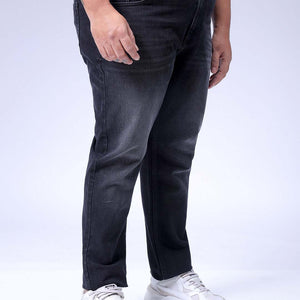 Men's Plus Size Black Slim Fit Solid Stretchable Jeans