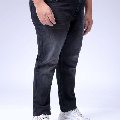 Men's Plus Size Black Slim Fit Solid Stretchable Jeans