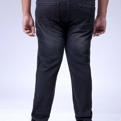 Men's Plus Size Black Slim Fit Solid Stretchable Jeans