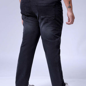 Men's Plus Size Black Slim Fit Solid Stretchable Jeans
