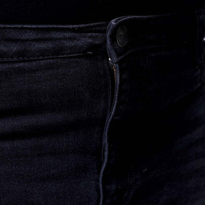 Men's Plus Size Black Slim Fit Solid Stretchable Jeans