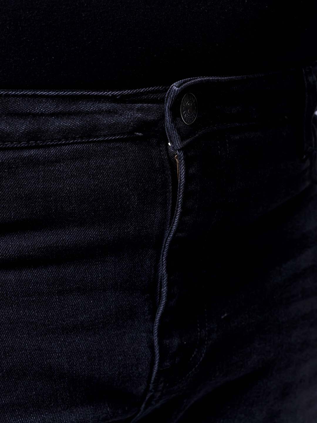 Men's Plus Size Black Slim Fit Solid Stretchable Jeans