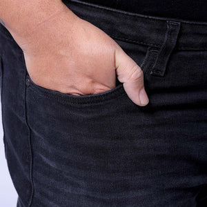 Men's Plus Size Black Slim Fit Solid Stretchable Jeans