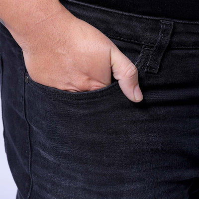 Men's Plus Size Black Slim Fit Solid Stretchable Jeans