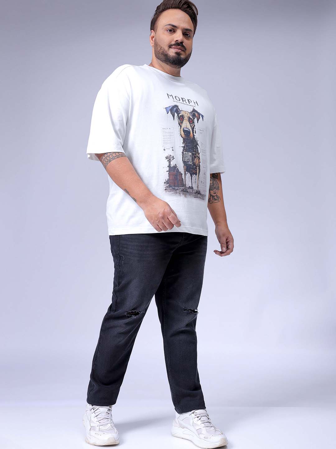 Men's Plus Size Black Slim Fit Solid Stretchable Jeans