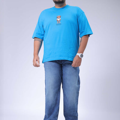 Men's Plus Size Blue Vintage Straight Fit Solid Jeans