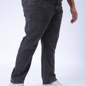 Men's Plus Size Black Vintage Straight Fit Solid Jeans