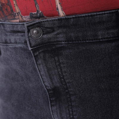 Men's Plus Size Black Vintage Straight Fit Solid Jeans