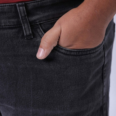 Men's Plus Size Black Vintage Straight Fit Solid Jeans