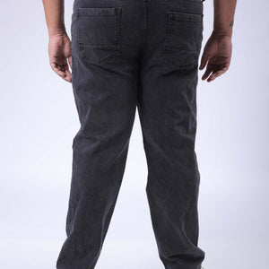 Men's Plus Size Black Vintage Straight Fit Solid Jeans