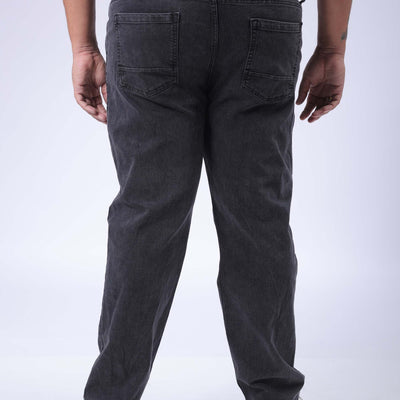 Men's Plus Size Black Vintage Straight Fit Solid Jeans