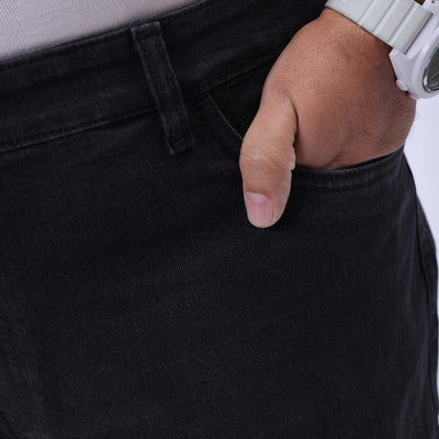 Men's Plus Size Black Vintage Straight Fit Solid Jeans