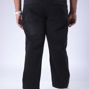 Men's Plus Size Black Vintage Straight Fit Solid Jeans