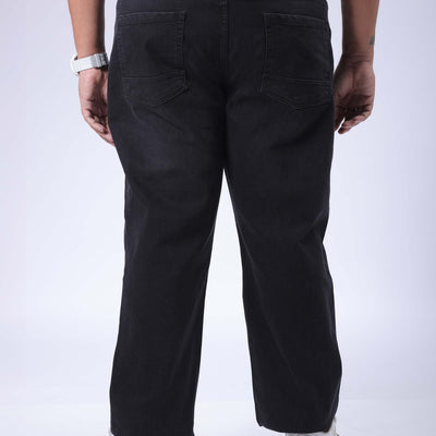 Men's Plus Size Black Vintage Straight Fit Solid Jeans