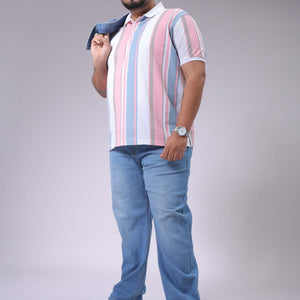 Men's Plus Size Blue Vintage Straight Fit Solid Jeans