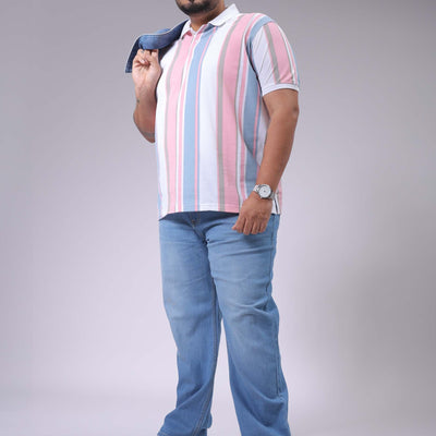 Men's Plus Size Blue Vintage Straight Fit Solid Jeans