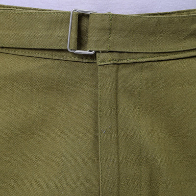 Men's Olive Baggy Fit Solid Chinos