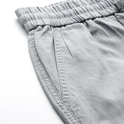Men's Grey Barrel Loose Solid Cargo Jogger