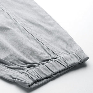 Men's Grey Barrel Loose Solid Cargo Jogger