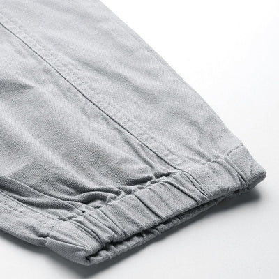 Men's Grey Barrel Loose Solid Cargo Jogger