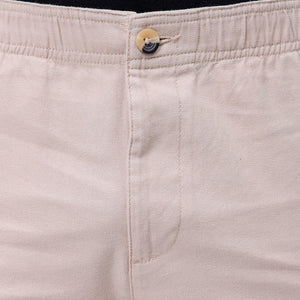 Men's Beige Relaxed Fit Solid Utility Cargo Shorts