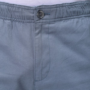 Men's Blue Relaxed Fit Solid Utility Cargo Shorts