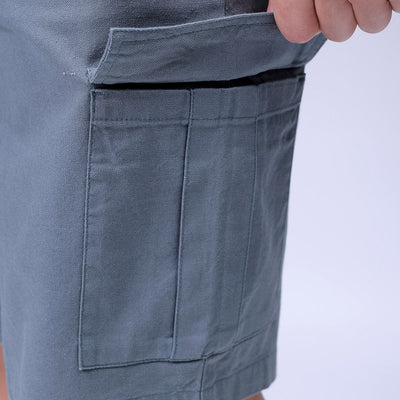 Men's Blue Relaxed Fit Solid Utility Cargo Shorts