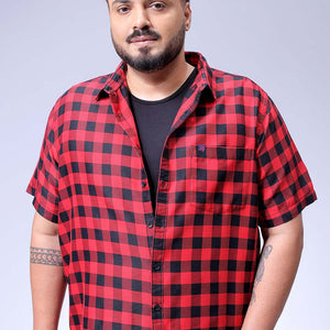 Men's Plus Size Checked Casual Shirt