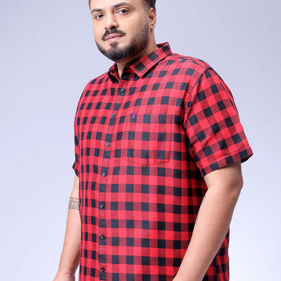 Men's Plus Size Checked Casual Shirt