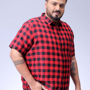 Men's Plus Size Checked Casual Shirt