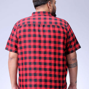 Men's Plus Size Checked Casual Shirt