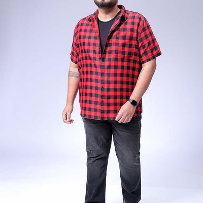 Men's Plus Size Checked Casual Shirt