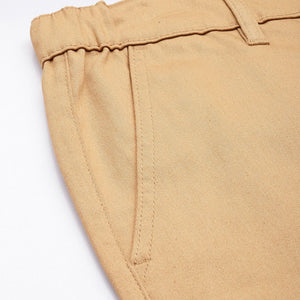 Men's Brown Regular Fit Solid Chino Shorts
