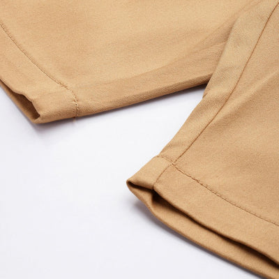 Men's Brown Regular Fit Solid Chino Shorts