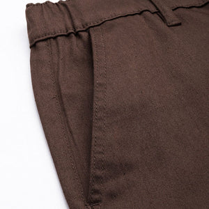 Men's Brown Regular Fit Solid Chino Shorts